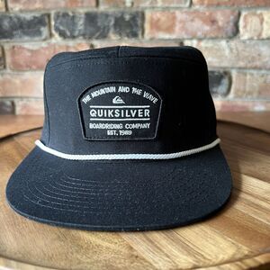 The Mountain And The Wave Quicksilver Flatbill Black White Rope Hat